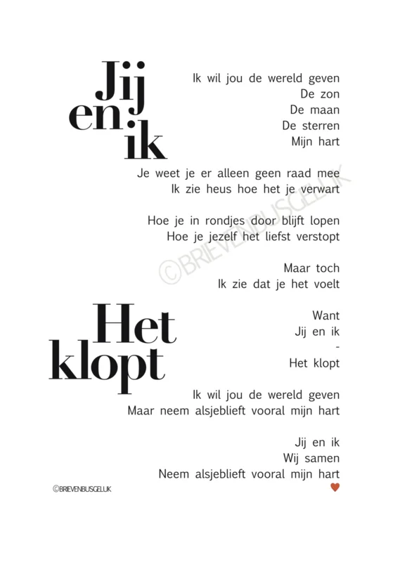 A6 Jij en ik Het klopt