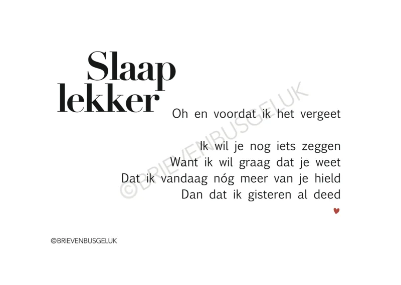 Slaap lekker A6