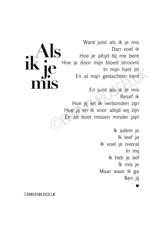 Als ik je mis A5