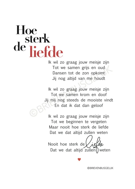 Hoe sterk de liefde A5