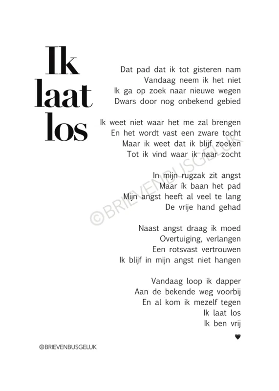 Ik laat los A5