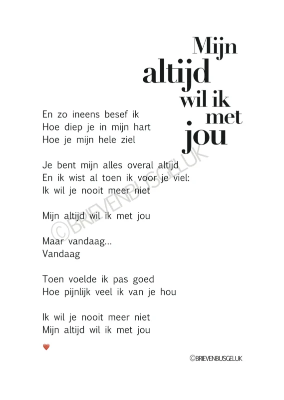 Mijn altijd wil ik met jou A5