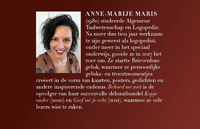 Achterkant Behoed Me Niet Auteursinfo