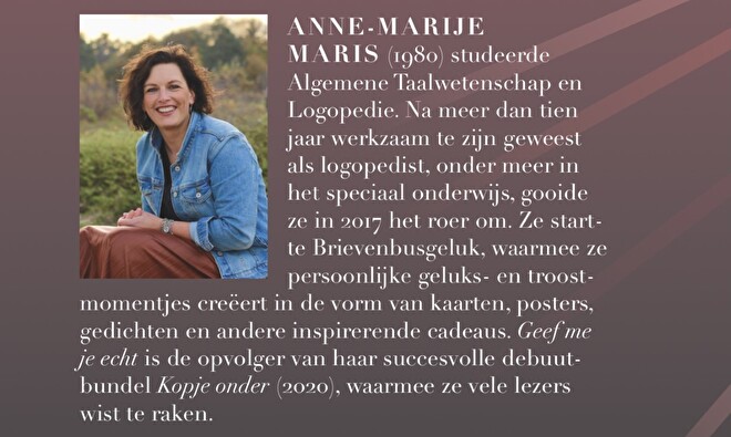 Achterkant Geef Me Je Echt Auteursinfo