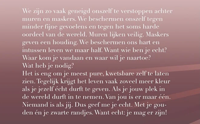 Achterkant Geef Me Je Echt Samenvatting