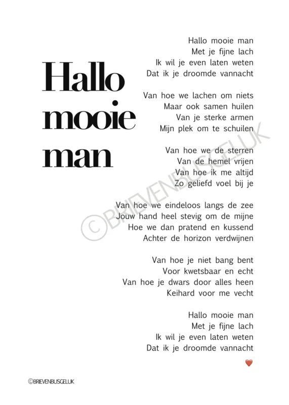 Hallo mooie man A5