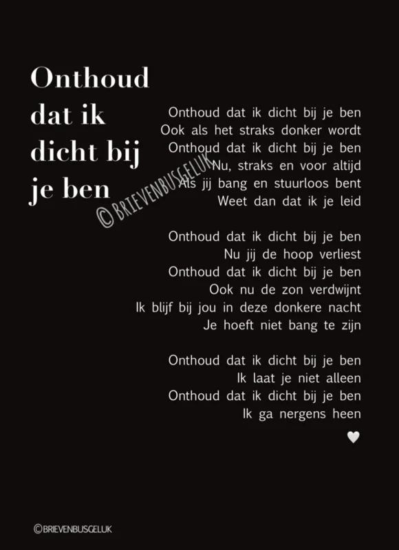 Onthoud dat ik dicht bij je ben A6