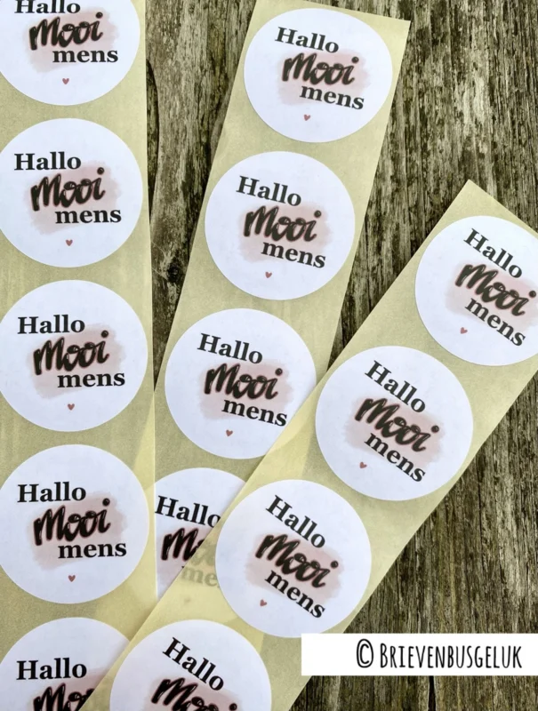 Sticker Hallo mooi mens