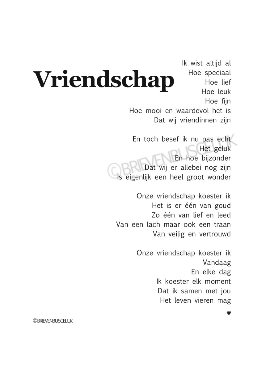 Vriendschap A5