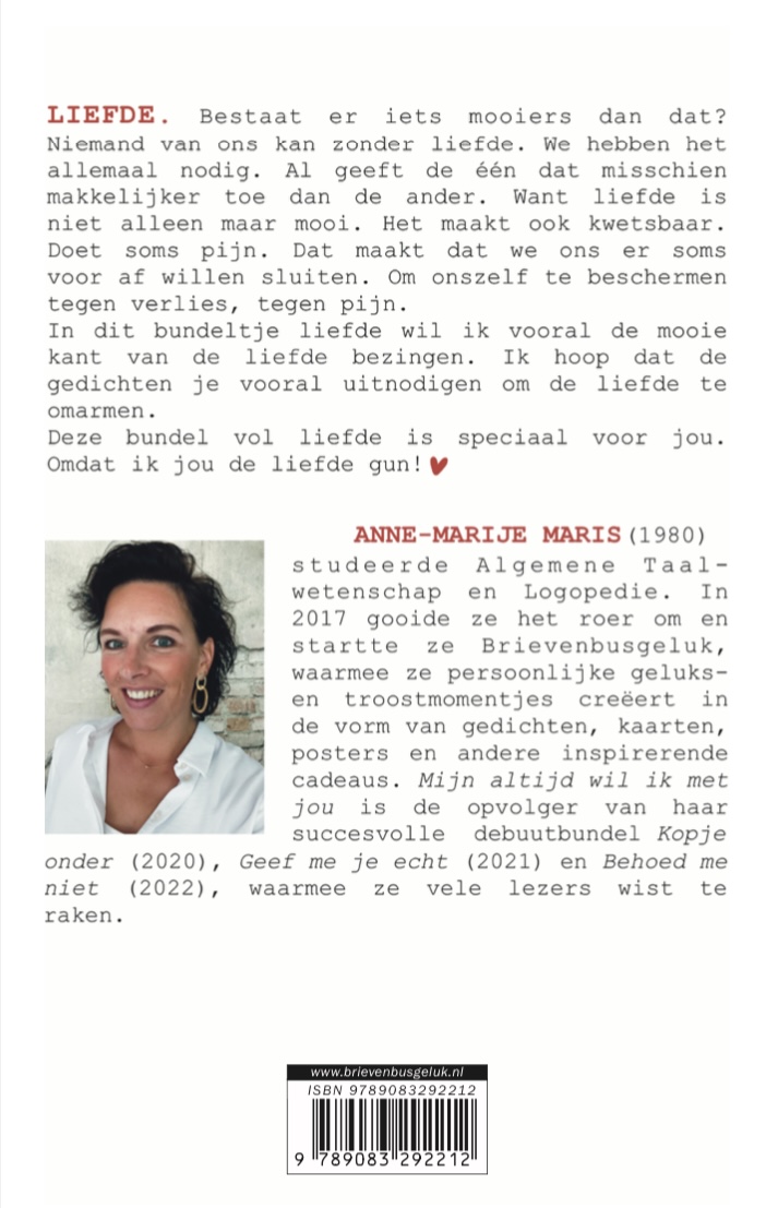 Achterkant Mijn altijd wil ik met jou